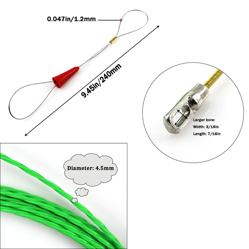 Amonk Fish Tape Wire Puller Kit 32.8FT/10M Electrical Cable Puller