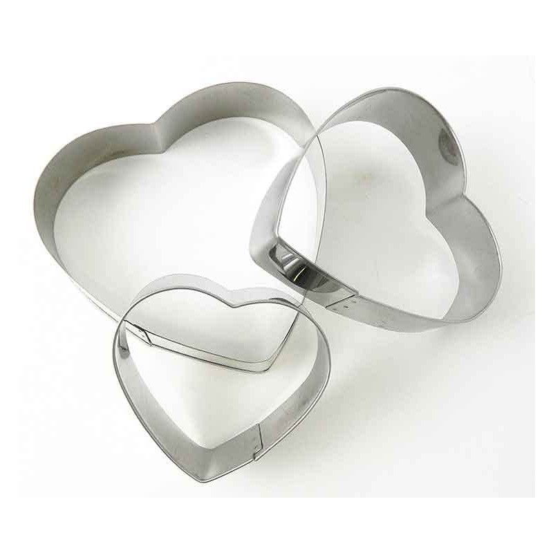 GOOD STUFF Set of 3 Steel Heart Shaped Cookie Cutters