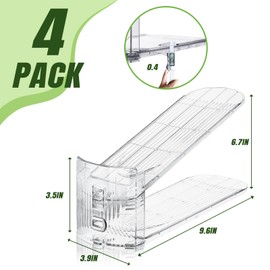 MOOKNAT Clear Shoe Slot Organizer, 24 Pack Adjustable Shoe Slots Organizer for Closet Clear Shoe Stackers Shoe Rack Holder Shoe Space Savers for a Pair of Shoes