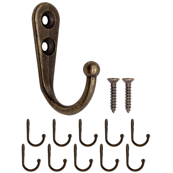 Fuxxer® 10 x Classic Metal Hooks Wall Hooks Antique Cast
