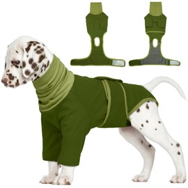 Hjumarayan Dog Body After Surgery, Leak Protection Body Dog Turtleneck Surgical Body Dog Castration Male with Front Legs, Medical Pet Shirt Dog Body Heat Castration Body Dog, Green, XS