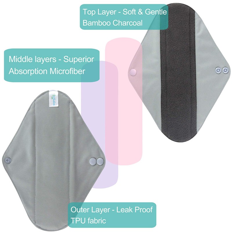 Leekalos Reusable Bamboo Cloth Pads - Light Incontinence Pads -