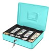 Flexzion Cash Box with Money Tray and Lock - Metal