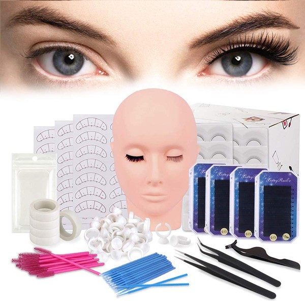 Eyelash Extension Kits, False Eyelash Tool Set for Practice Eyelash Transplantation, Eyelash Starter Kit, Eyelash Extension Professional Set Practice Training Salon Tools