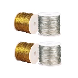 Operitacx 4pcs Tag Cords Rope Gold Silver Twine String Beading Thread for Diy Jewelry Decor