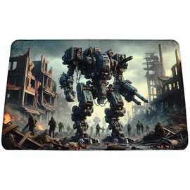 Iron Mech Titan Stitched Edge Gaming Mat - 24 x 14 x 3mm - PC TCG RPG Gaming Playmat - Tabletop Desk Mat - Smooth Glide Technology - Precise Aim and Miniature Maneuvers - Made in USA - Convixxion