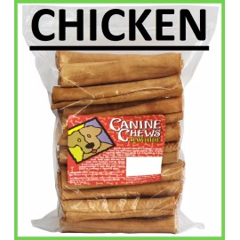 Canine Chews 8" Basted Rawhide Retrievers for Dogs 25 ct (Chicken OR Beef) FRESH - CHICKEN