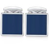 HONEY BEAR Blue Enamel Cufflinks For Mens - Square Stainless