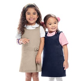 Classroom Big Girls' Zig Zag Jumper Printed Dress, Khaki, 10