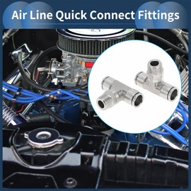 RATCHROLL Push to Connect Air Fittings 5/8" t Type Air Line Quick Joint 304 Stainless Steel 1/2"BSPT 2 Pcs Silver Tone