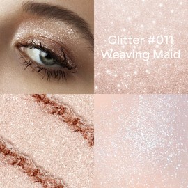 KYDA Single Glitter Eyeshadow, Pale Champagne Sheer Glow Eyeshadow, Ultra-fine Lightweight Powder, Multiuse Blendable Formula, Daily Glossy Eyes Makeup, Weaving Maid