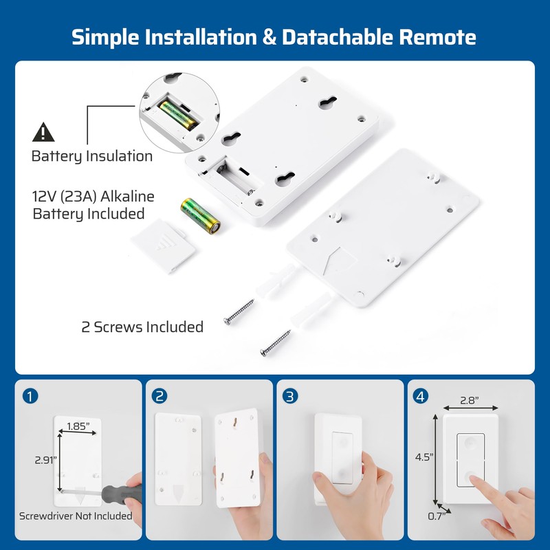 DEWENWILS Wireless Remote Light Switch, Expandable Wireless Wall Switch Kit,