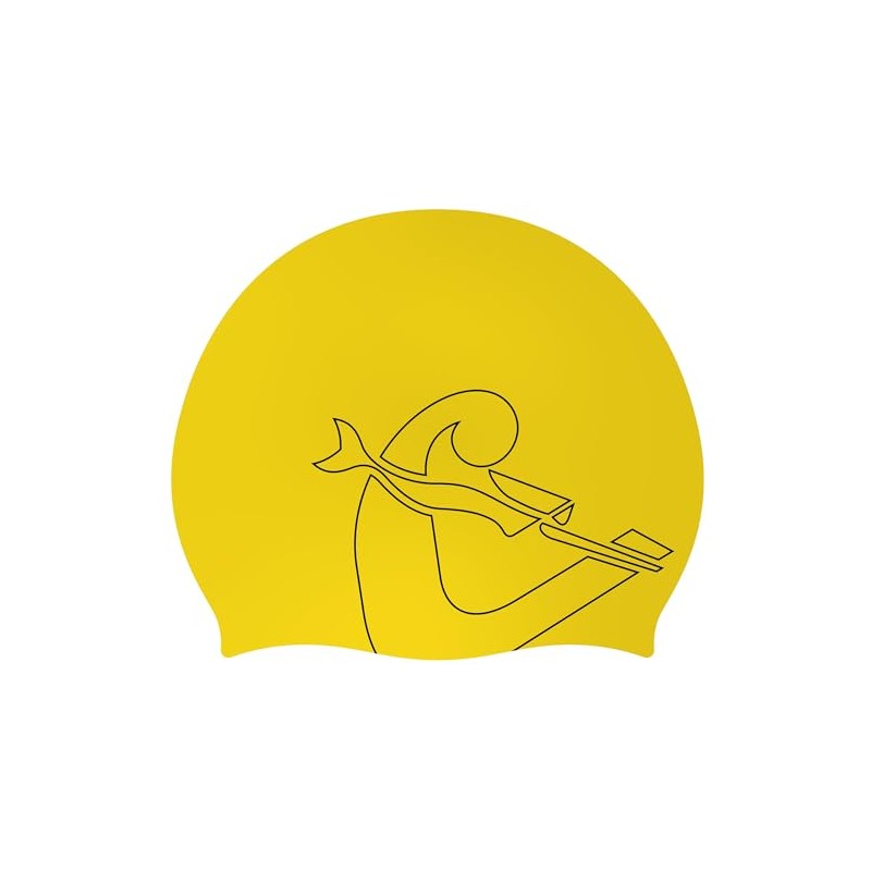 Cressi Eddie Swim Cap - Unisex Swimming Cap, Yellow/Black, One