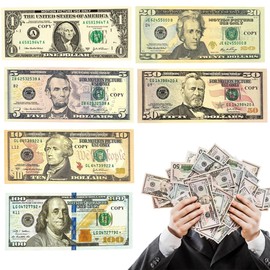 Prop Money, 150 Pieces Fake Money, Play Money Children, 100 Dollar Notes, Counterfeit Money Notes for Parties, Toy Money, Film Prop Coins