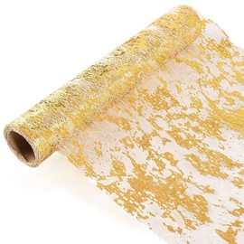 Zayookey Polyester Table Runner, Openwork, Scandinavian Style, Elegance, Concise, Stylish, Modern, Interior, Table Decoration, Gold, Champagne, Glitter, Home and Restaurant Placemat (Gold, 1 Roll)