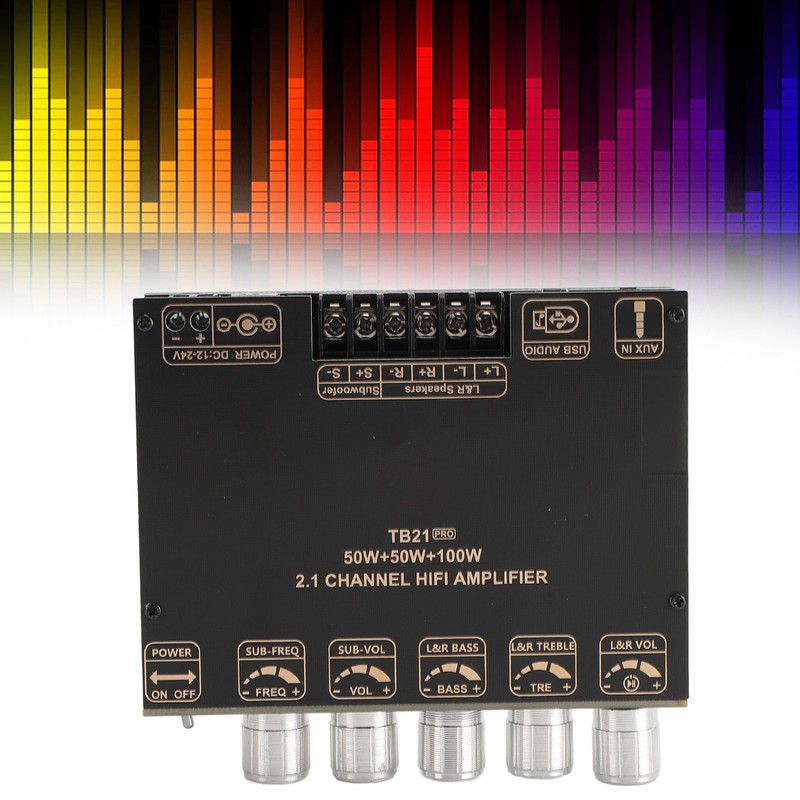 2.1 Channel Bluetooth Power Amplifier Board 50Wx2 Plus 100W Interference