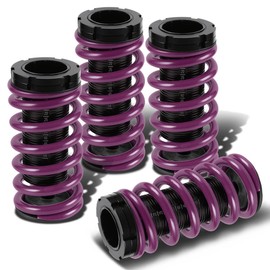 Auto Dynasty Compatible with Civic/CRX/Del Sol/Integra Aluminum Scaled Coilover Kit Set (Purple Springs Black Sleeves) - EG EK DC