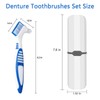 Geodurn Denture Brush, 2 Pieces False Teeth Toothbrush with White