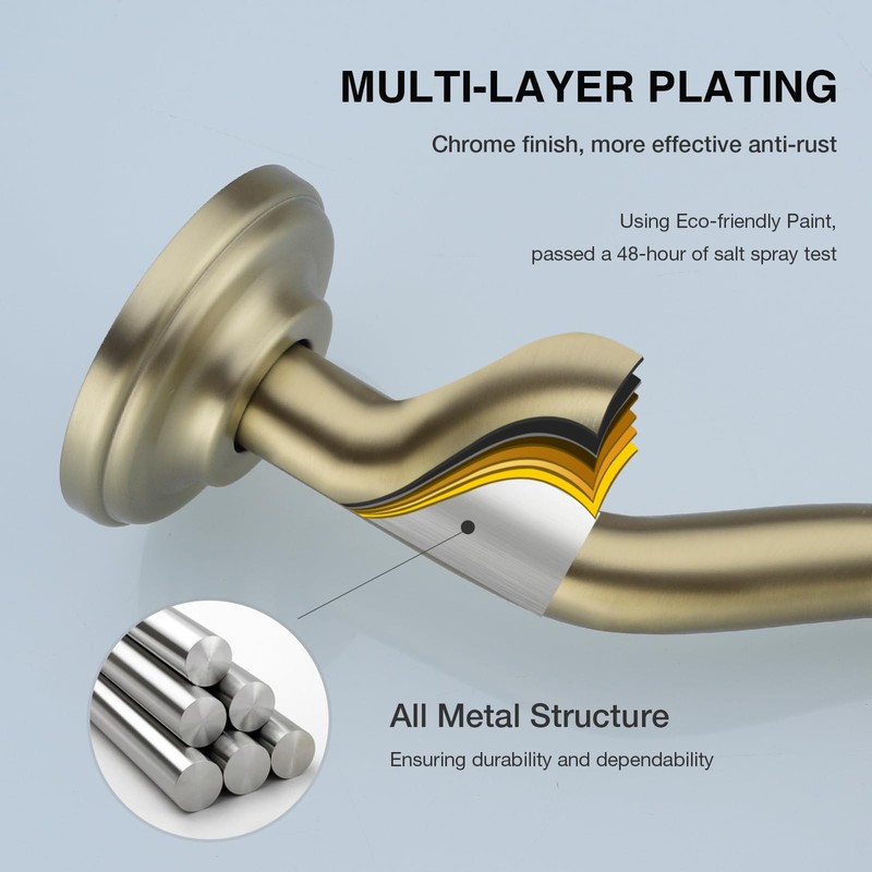 8 Inch S-Shape Curved Shower Arm with Flange Stainless Steel