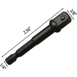 Walquicks 10 Pcs Impact Adapter Hex Impact Socket 1/4" to 3/8" Socket Adapter Black Square Socket Bit Adapter Socket Adapter for Automotive DIY Handle Nut Driver and Drill(3/8 Inch Square Tip)