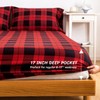 KACEMOO Full Size Bed Sheets Set 4PC - Red Black