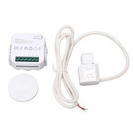 WiFi Energy Monitor Single Phase Smart Electricity Meter with Clamp Power Consumption Monitor 100‑240VAC White