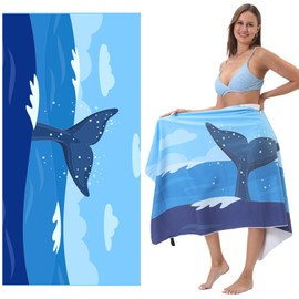 CALLYSONIC XXL Beach Towel, 80 x 160 cm, Quick-Drying Beach Towel, Large, Microfibre Bath Towel, Large, Soft, Double-Sided Velour Bath Towel, for Beach, Travel, Swimming, Sports (L)