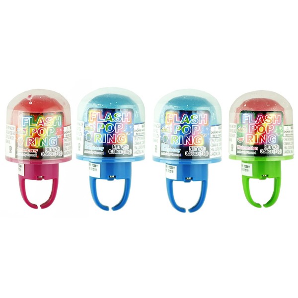 Kidsmania Flash Pop Ring, Candy Lollipop Ring, 4 Pack
