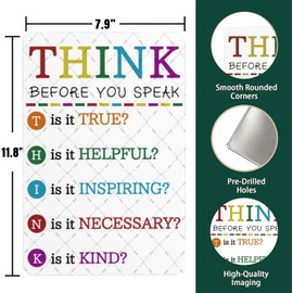 Jenifu Mental Health Wall Decor Think Before You Speak Metal Tin Signs Classroom Tin Signs Positive Quotes Inspirational Tin Signs Educational Mental Signstherapy Artwork Motivational Quote 8x12 Inch
