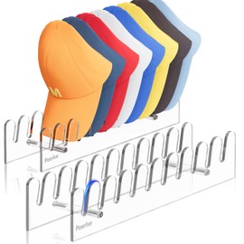 Hat Stand for Baseball Caps, Acrylic Hat Holder, Clear Hat Display, Hat Organizer, Hat Rack with Smooth and Rounded Edges, Hat Storage for Closet, Dresser, Bedroom, 4 Pieces