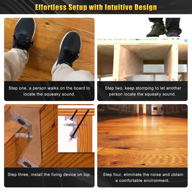 CNQLIS Squeaky Wood Relief Floor Repair Kit Can be Safely