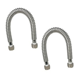 PROCURU 2-Pack 3/4" FIP x 18" (1.5Ft) Stainless Steel Water Heater Flex Connector, Certified Safe (6WAA18-2P)