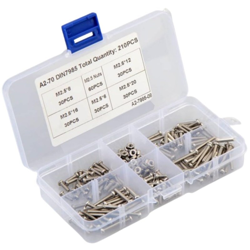 XSAJU Hex Bolt Nut M2.5 Hex Hole Screw Set of