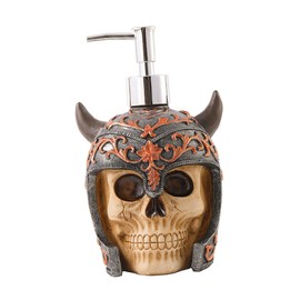 STOBAZA 300ml Skull Shape Pump Bottle Refillable Shower Gel Body Wash Dispenser Unique Lotion Bottle for Home Decor