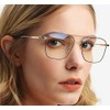 TECH-LINE-DIRECT Adult Fashion Metal Square Grey Glasses Frames The Factory