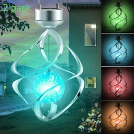 Solar Lights Outdoor-Yard Decoration Wind Chimes Lights Led Colour Changing Hanging Lights Garden, Yard, Home Decor Gift-2 Pack