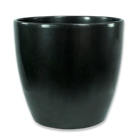 DARO DEKO Flower Pot Round Ceramic Planter Diameter 8 x 7 cm Anthracite