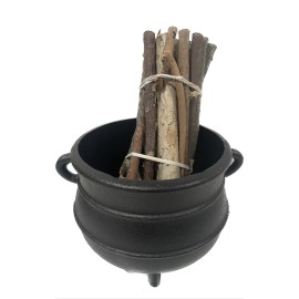 Oggun Caldero 7" De Guerreros  carga de 21 palos Santeria Ifa Religion Tools