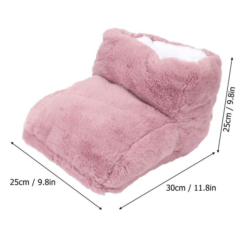 Electric Heated Foot Warmer Pink 5V USB Rechargeable Thickened Foot