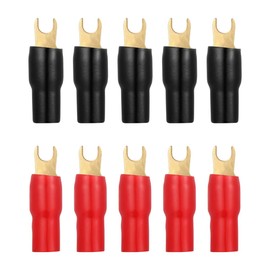 WINOMO 5 Pairs 4 Gauge Strip Spade Terminal Spade Fork Adapters for Speaker Wire Cable