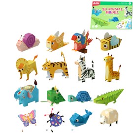 MIREONETRY Origami Kit for Kids Ages 6+,16 Style 3D Animal Origami Paper Kit,Easy Origami Paper Art for Beginners Kids Adults,Gifts for Boys&Girls