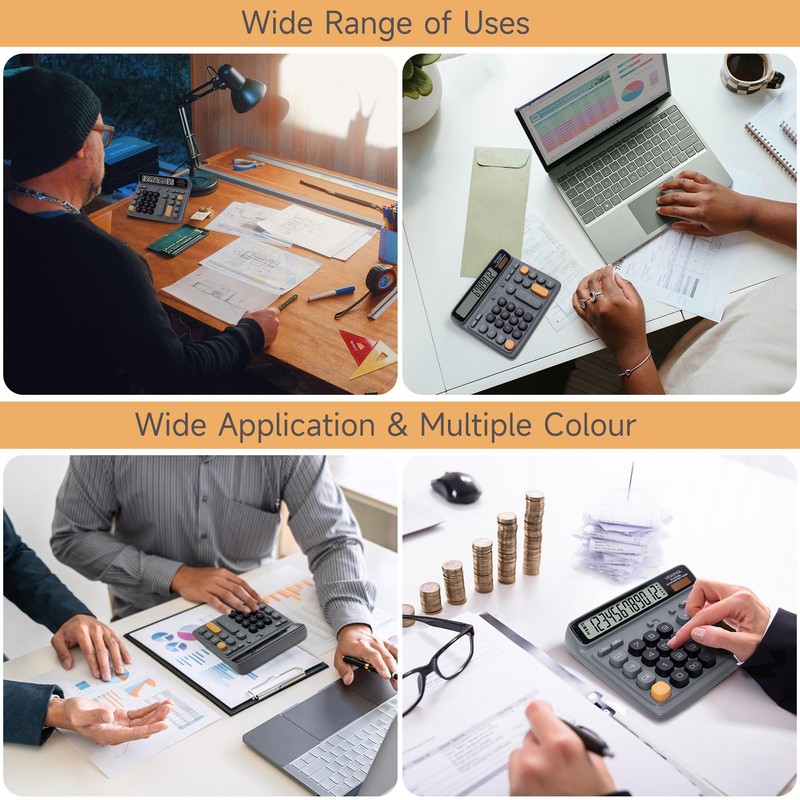 VEWINGL Office Desktop Calculator, 12-Digit Large HD LCD and Big