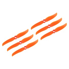 sourcing map 6Pcs 5030 RC Propellers Blade Prop 2 Vane 12.7cm Dia Plastic for RC Aircraft Quadcopter Prop Replacement, Orange with 9 Plastic Washers