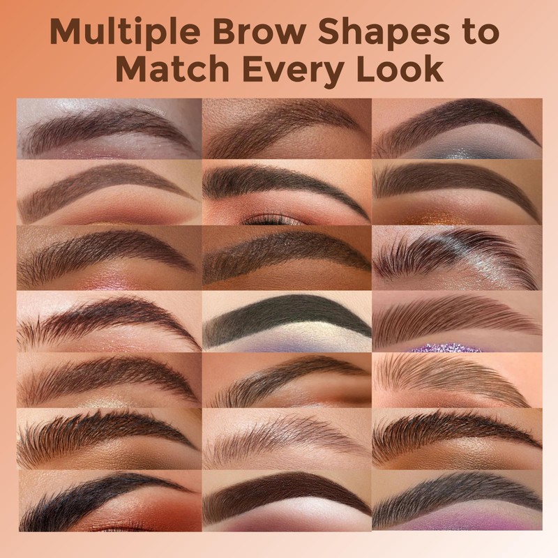 Eyebrow Stamp Stencil Kit for Women Medium Brown, Waterproof &