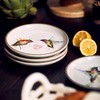 DEMDACO Watercolor PeeWee Birds 6.5 inch Stoneware Appetizer Plates Set