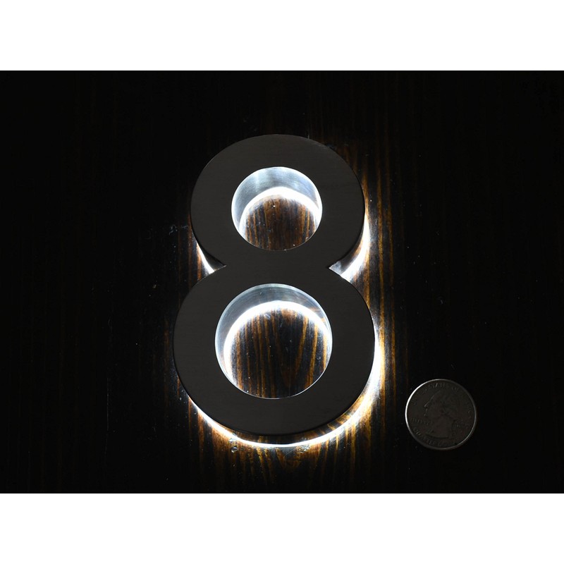 4 Inch House Numbers 6000k LED, Modern Address Signs for