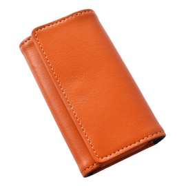 Tabarat TAV-044 Men's Key Case, Genuine Leather, Smart Key Case, Flat Series, orange