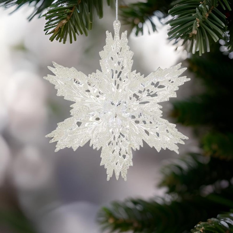 Glittered 3-D Acrylic Snowflake Ornament