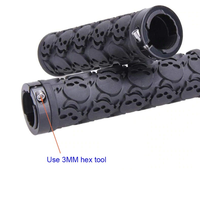 2 Pcs Bike Handlebar Grips Skull Style Bicycle Grips Soft