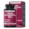 Trans Resveratrol Capsulas Calcio Alta Concentración Puro Blanco Cápsulas Veganas Vitaminas Mujer Hombre Meses